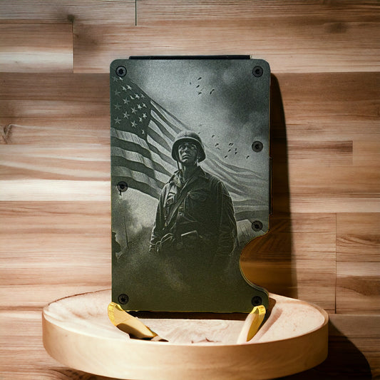 Soldier Custom Engraved Minimalist Wallet